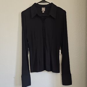 Worthington Black Button-Down Shirt